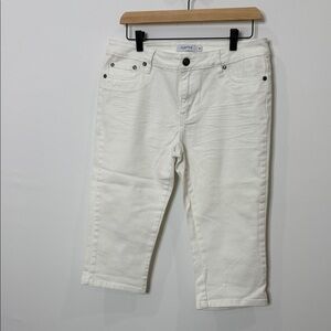 mySTYLE Women’s Cropped Jeans – White – Size 10 – Stretch